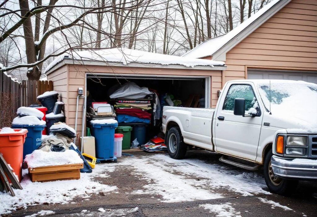 Garage Junk Removal in winter